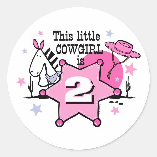 Rond Sticker pour la petite fille 2e anniversaire (Devant)