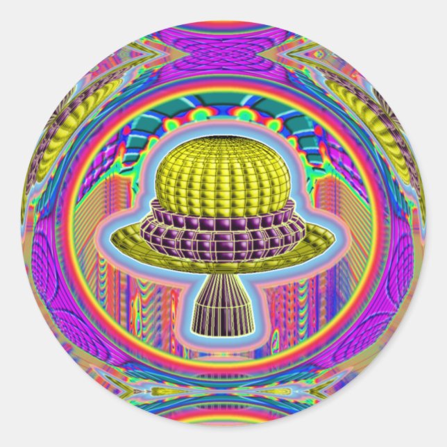 Rond Sticker pour la sagesse UFO (Devant)