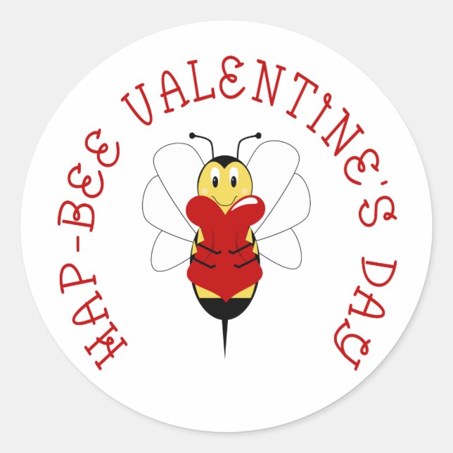 Rond Sticker pour la Saint Valentin Hap-bee (Devant)