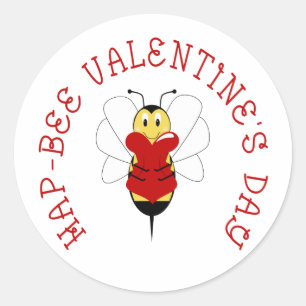 Rond Sticker pour la Saint Valentin Hap-bee
