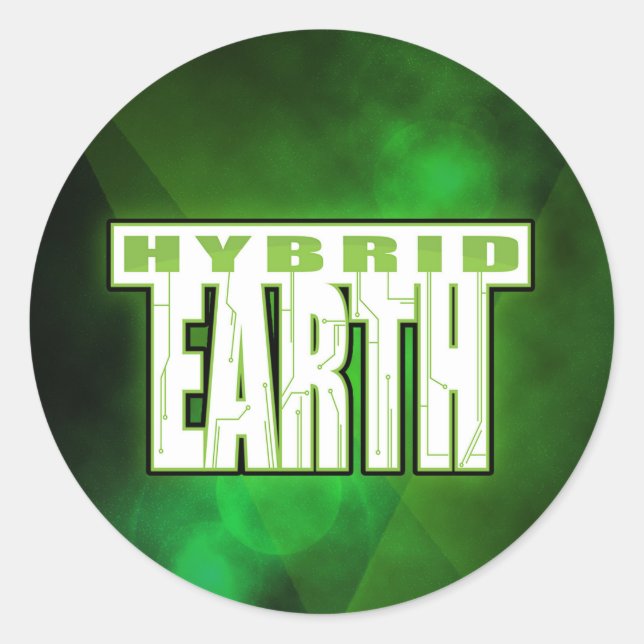Rond Sticker pour la Terre hybride - Arrondi (Devant)