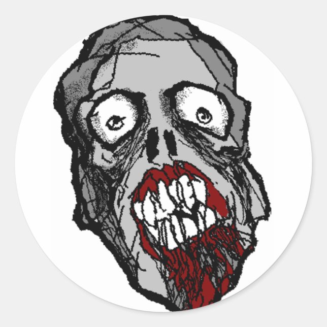 Rond Sticker pour la tête Zombie (Devant)