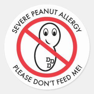 Rond Sticker pour l'allergie à l'arachide sévère (ensem