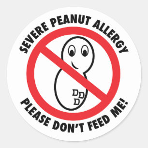 Rond Sticker pour l'allergie à l'arachide sévère (ensem