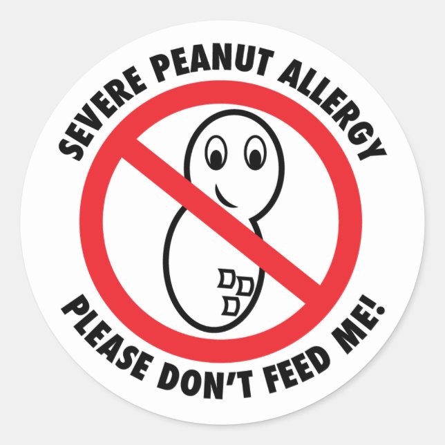 Rond Sticker pour l'allergie à l'arachide sévère (ensem (Devant)
