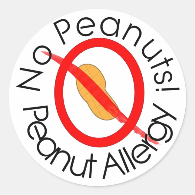Rond Sticker pour l'allergie aux arachides Pas de cacah (Devant)