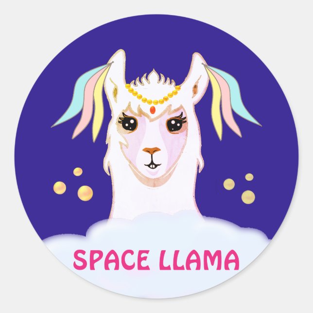 Rond Sticker pour lama spatiale (Devant)