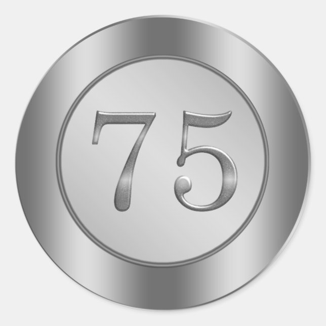 Rond Sticker pour l'année 75e Mariage (Devant)