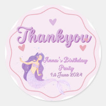 Sticker pour l'anniversaire de la mignonne sirène