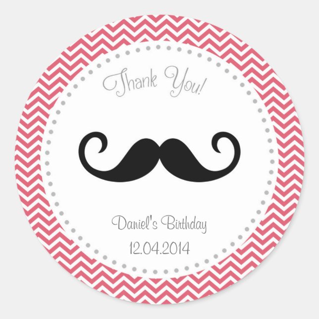 Rond Sticker pour l'anniversaire de la Moustache Chevro (Devant)