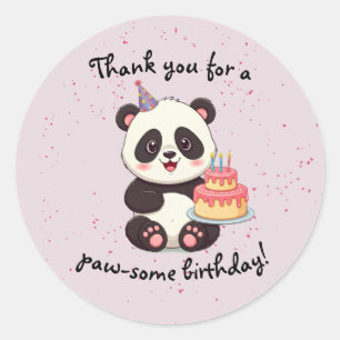 Rond Sticker pour l'anniversaire de Panda