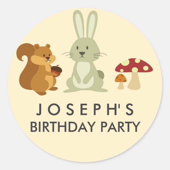 Rond Sticker pour l'anniversaire des amis de Woodland (Devant)