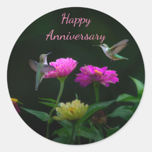 Rond Sticker pour l'anniversaire des colibris