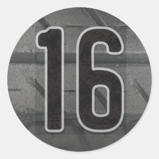Rond Sticker pour l'anniversaire du 16e garçon