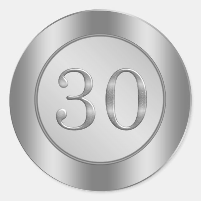 Rond Sticker pour l'anniversaire du 30e Mariage, effet  (Devant)