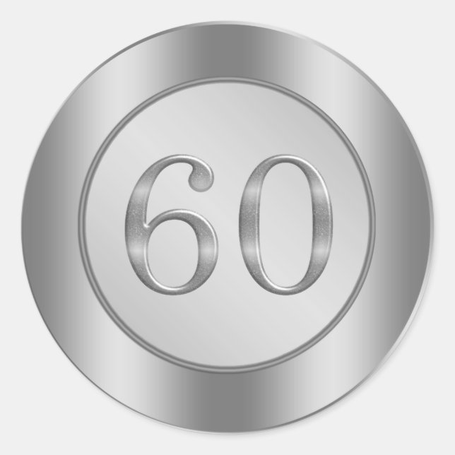 Rond Sticker pour l'anniversaire du 60e Mariage, effet  (Devant)