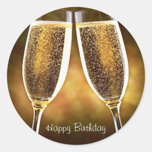 Rond Sticker pour l'anniversaire du Champagne