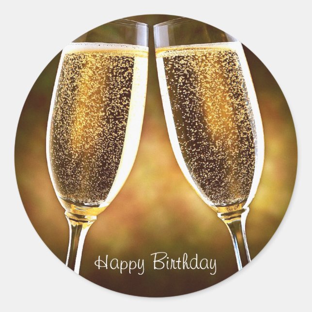 Rond Sticker pour l'anniversaire du Champagne (Devant)