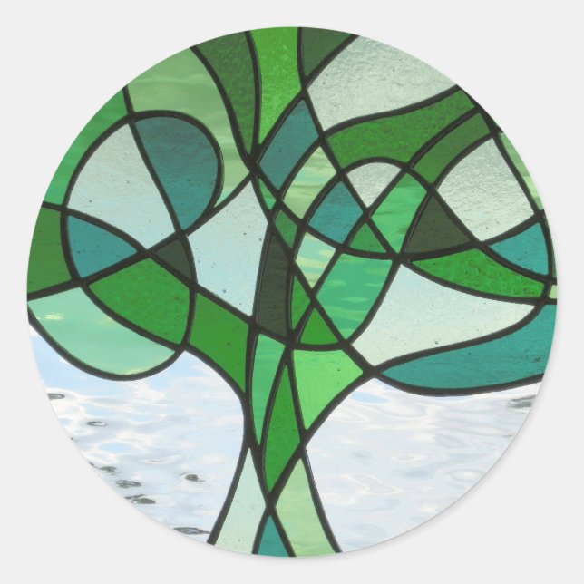 Rond Sticker pour l'arbre abstrait de vie (Devant)