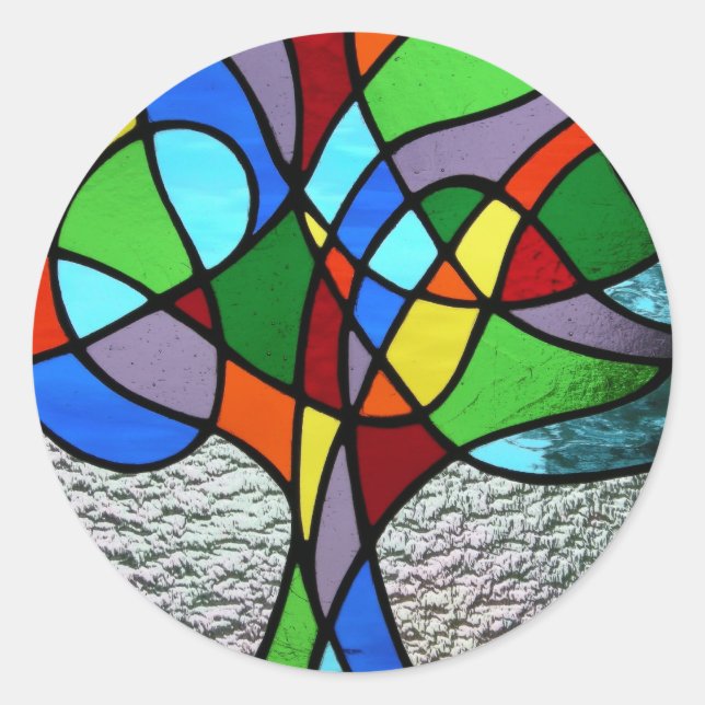 Rond Sticker pour l'arbre abstrait de vie (Devant)