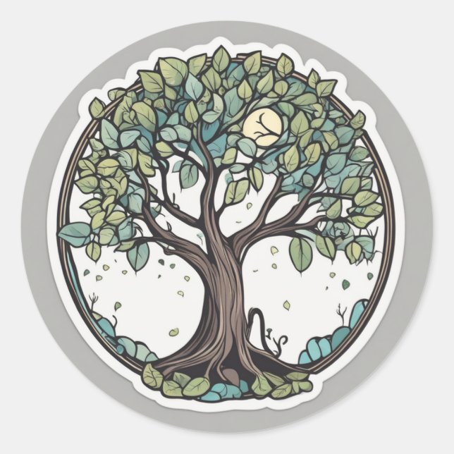 Rond Sticker pour l'arbre de vie (Devant)