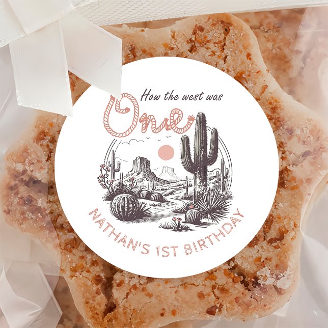 Rond Sticker pour le 1er anniversaire de Desert Western (Créateur téléchargé)