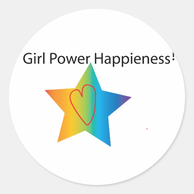 Rond Sticker pour le bonheur de puissance fille (Devant)