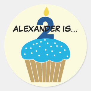 Rond Sticker pour le deuxième anniversaire de Sweet Cup