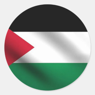 Rond Sticker pour le drapeau palestinien