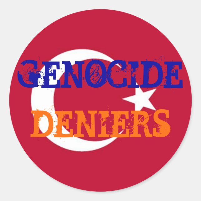 Rond Sticker pour le génocide Deniers (Devant)