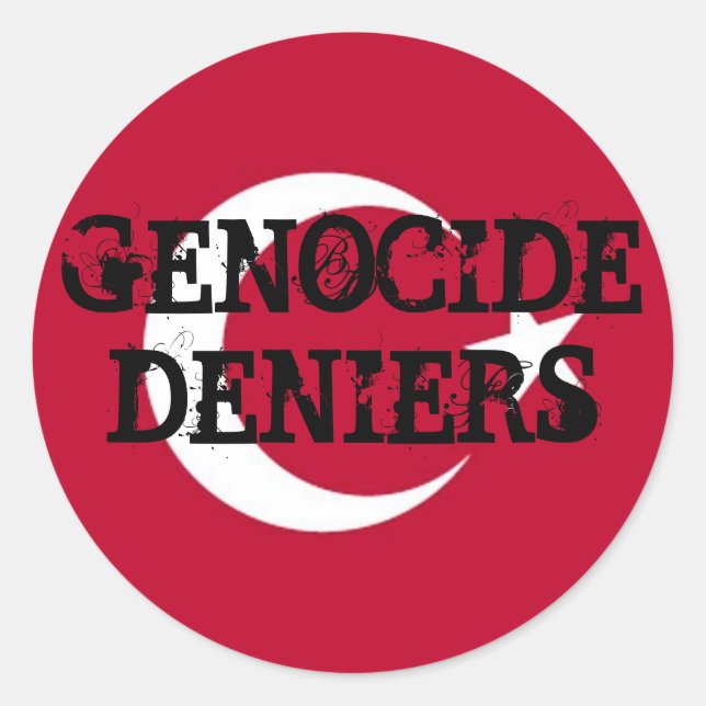 Rond Sticker pour le génocide Deniers (Devant)