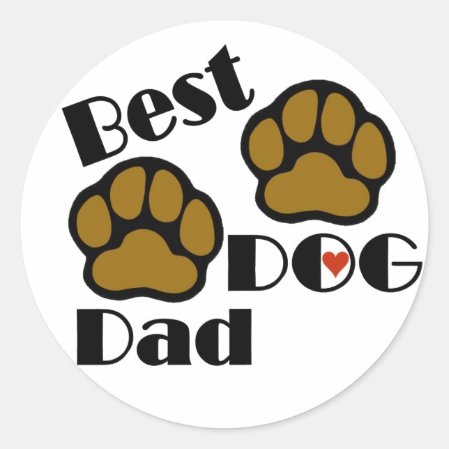 Rond Sticker pour le meilleur chien papa (Devant)