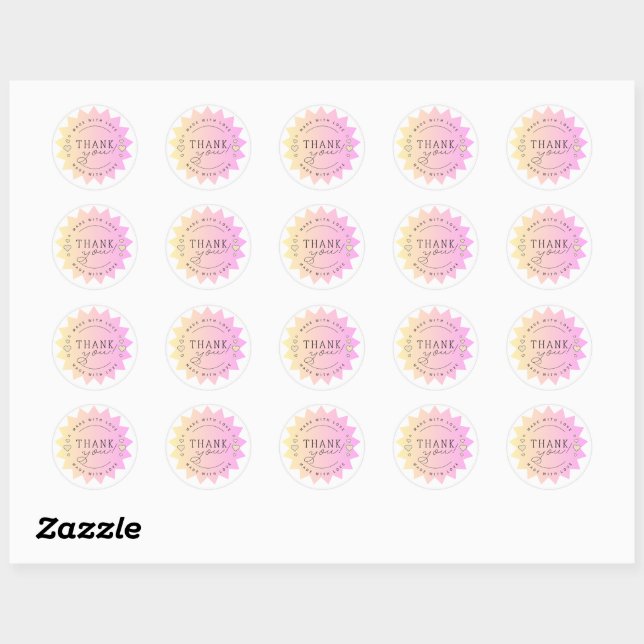 Rond Sticker pour le Merci des petites entreprises (Feuille)