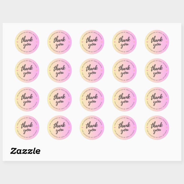 Rond Sticker pour le Merci des petites entreprises (Feuille)