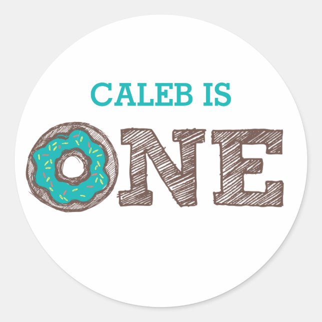 Rond Sticker pour le premier anniversaire de Donut (Devant)