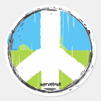 Rond Sticker pour le signe de paix no2