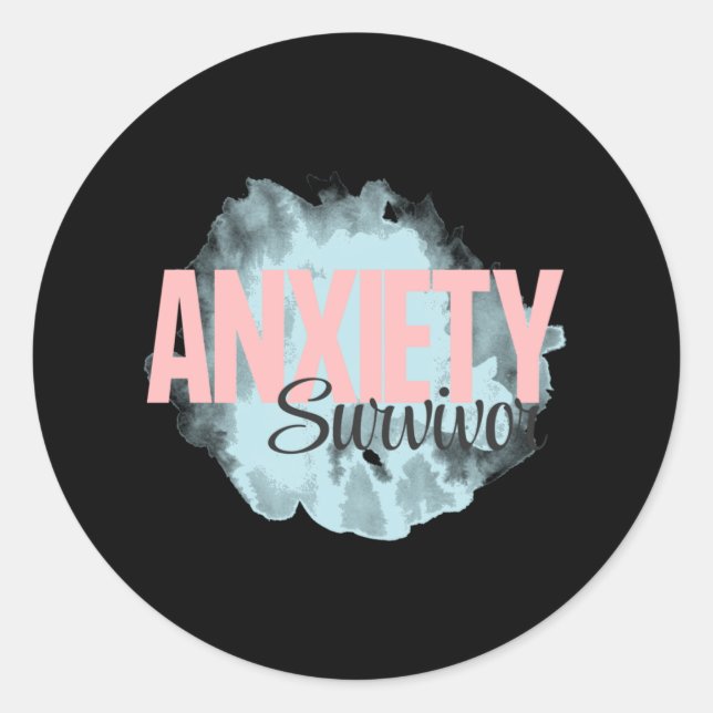 Rond Sticker pour le survivant de l'anxiété (Devant)