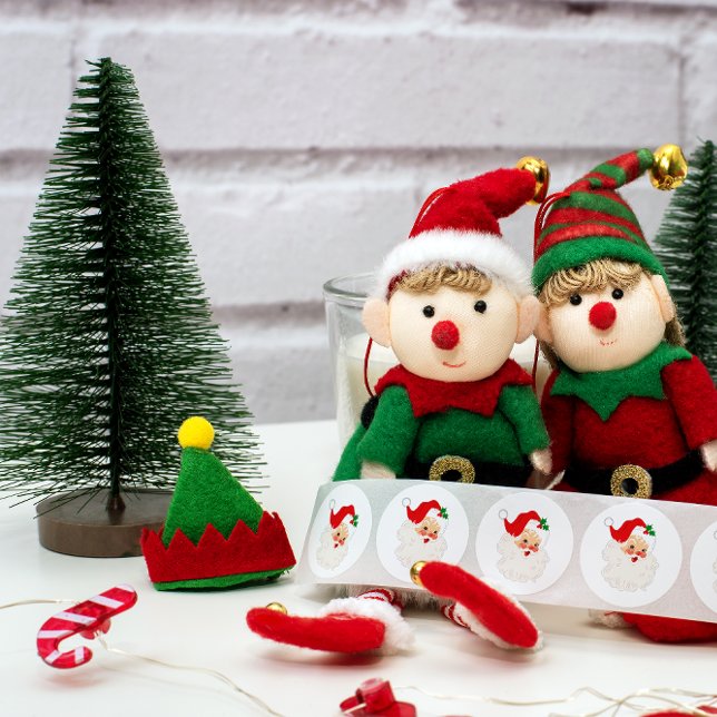 Rond Sticker pour l'enveloppe de Noël de Père Noël (Créateur téléchargé)