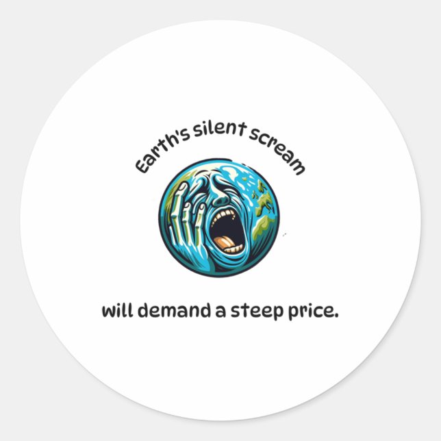 Rond Sticker pour les cris silencieux de la Terre (Devant)