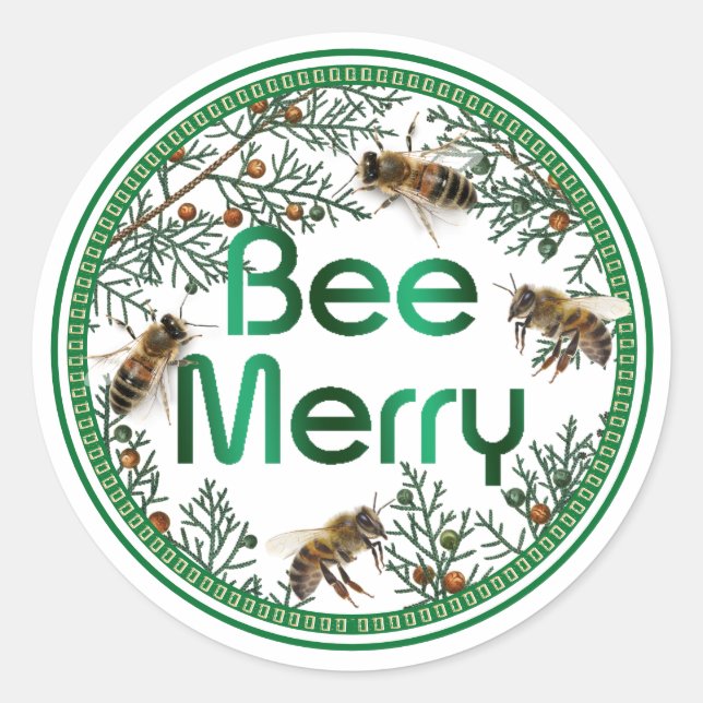 Rond Sticker pour les fêtes d'abeille (Devant)