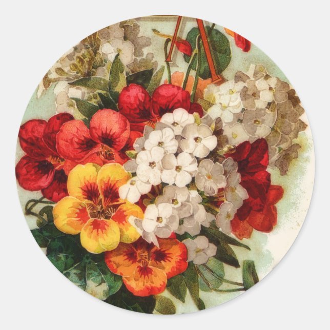 Rond Sticker pour les fleurs de catalogue de semences v (Devant)