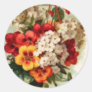 Rond Sticker pour les fleurs de catalogue de semences v