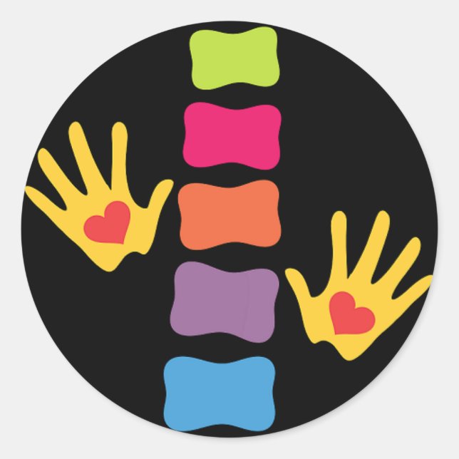 Rond Sticker pour les mains et la colonne vertébrale (Devant)