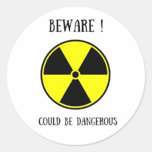 Rond Sticker pour les matières dangereuses, attention !