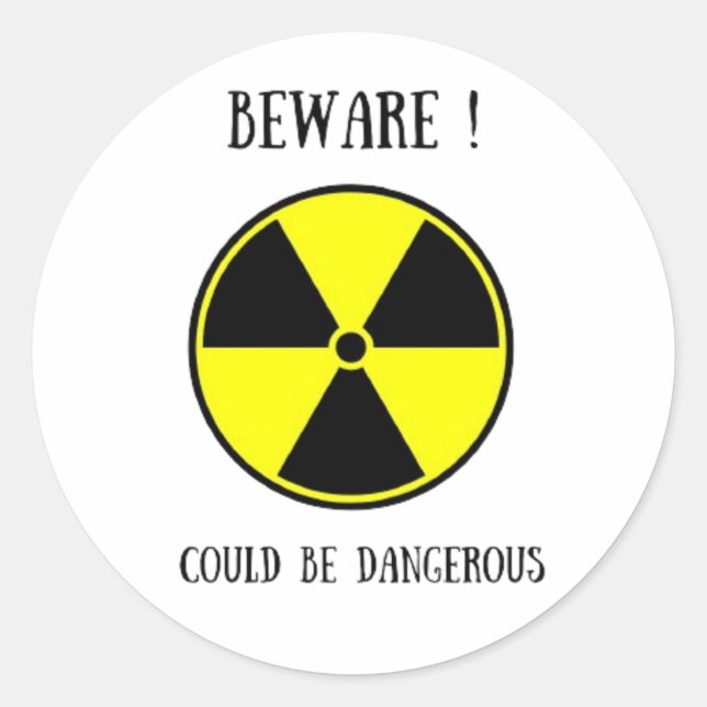 Rond Sticker pour les matières dangereuses, attention ! (Devant)
