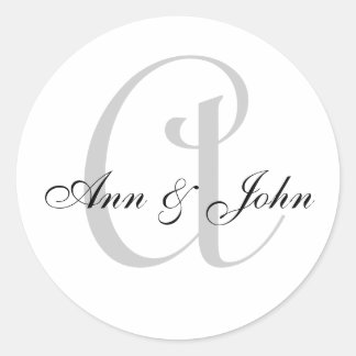 Rond Sticker pour les noms de chambre de mariée initial