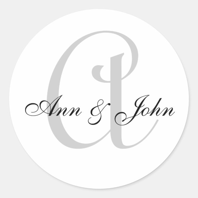 Rond Sticker pour les noms de chambre de mariée initial (Devant)
