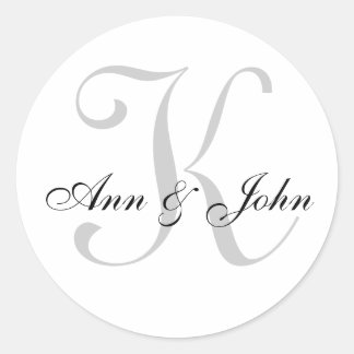 Rond Sticker pour les noms de chambre de mariée initial