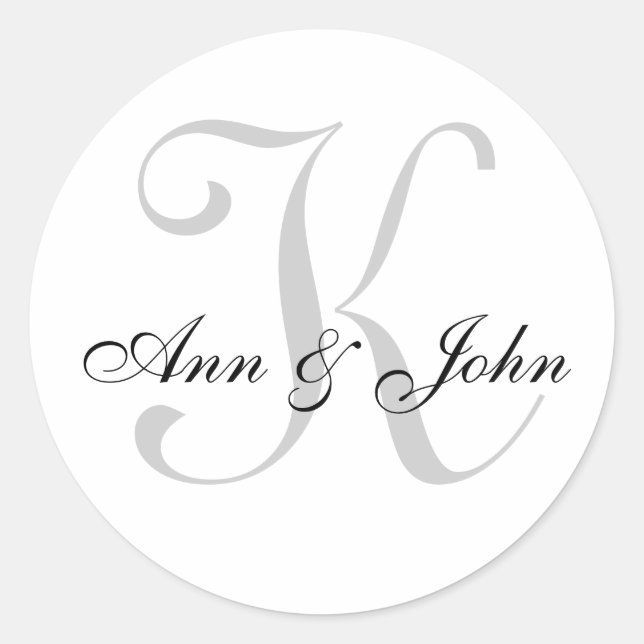 Rond Sticker pour les noms de chambre de mariée initial (Devant)