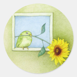 Rond Sticker pour les oiseaux de tournesol